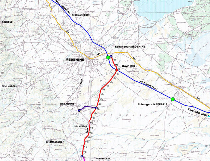 Liaison de Tataouine à l’Autoroute A1 dans les Gouvernorats de Tataouine et Médenine 