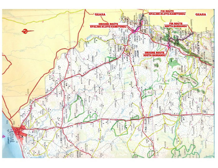 CETA - Etude de réhabilitation et de renforcement des routes nationales revêtues Adéta N’digbé-Sassanou et Kpalimé-Kloto-Kametonou (48 Km)